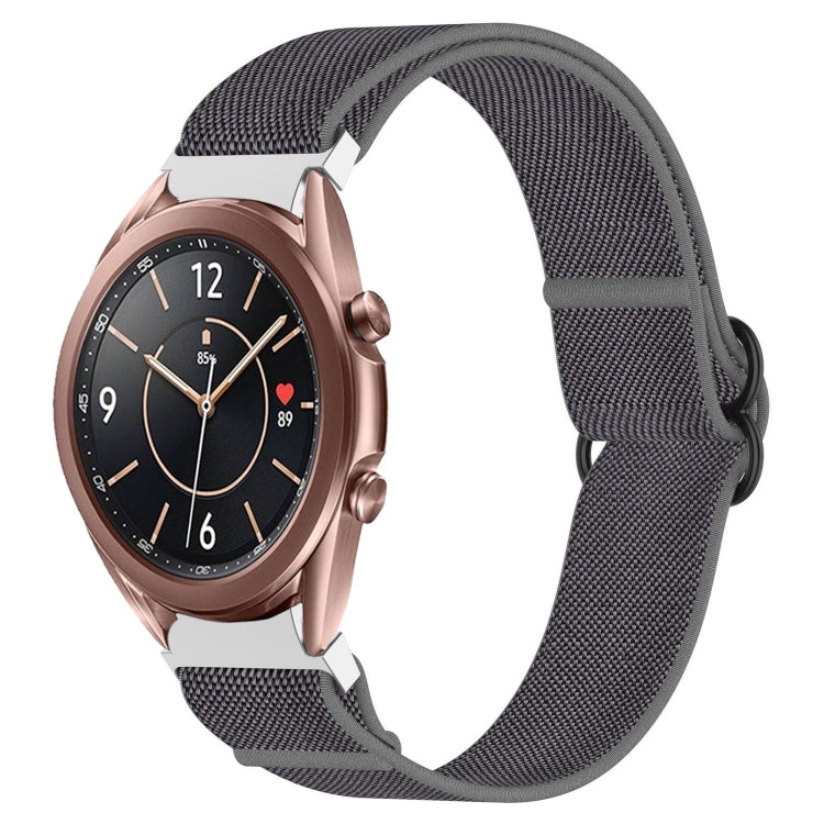 For Samsung Galaxy Watch 3 41mm Nylon Stretch Black Buckle Watch Band