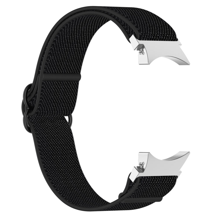 For Google Pixel Watch Nylon Stretch Black Buckle Watch Band