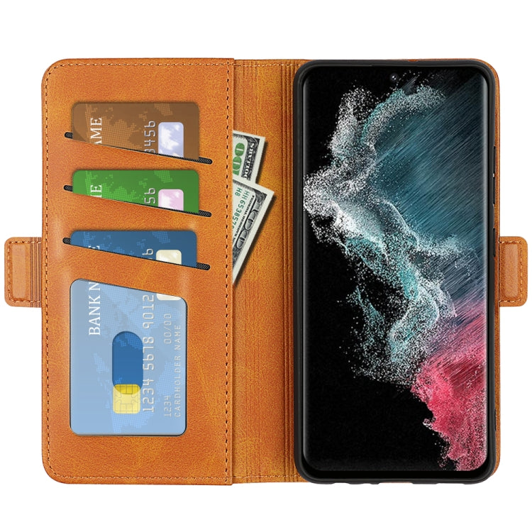 For Samsung Galaxy S23 Ultra 5G Dual-side Magnetic Buckle Leather Phone Case
