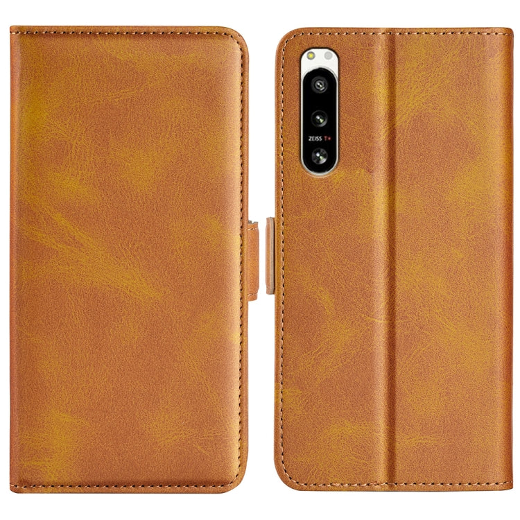 For Sony Xperia 5 IV Dual-side Magnetic Buckle Horizontal Flip Leather Phone Case