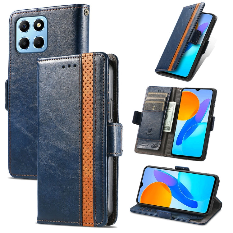 For Honor X8 5G CaseNeo Splicing Dual Magnetic Buckle Leather Phone Case