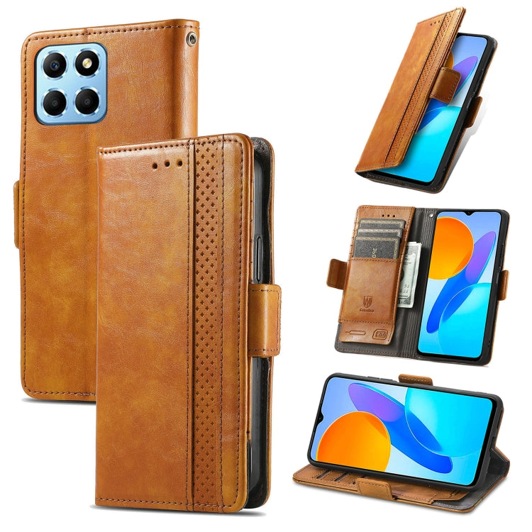 For Honor X8 5G CaseNeo Splicing Dual Magnetic Buckle Leather Phone Case