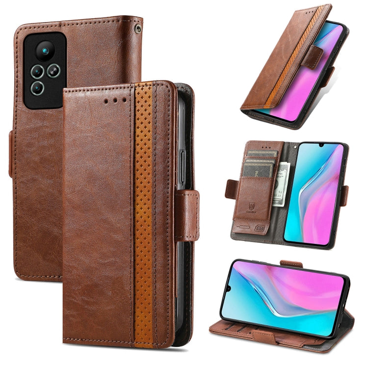 For Infinix Note 11 CaseNeo Splicing Dual Magnetic Buckle Leather Phone Case