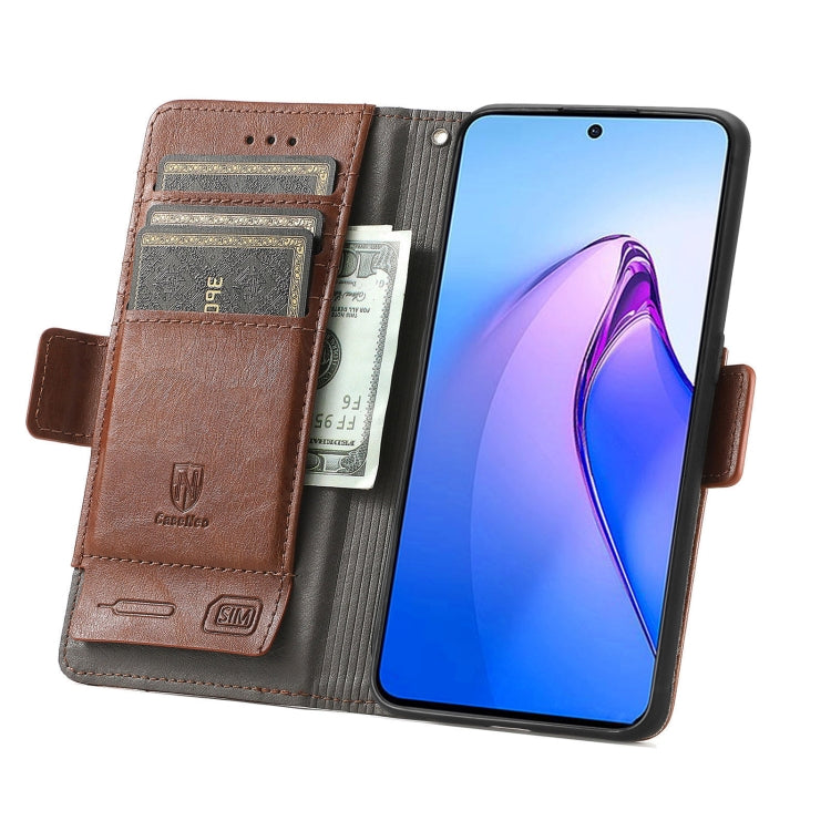 For OPPO Reno8 Pro CaseNeo Splicing Dual Magnetic Buckle Leather Phone Case