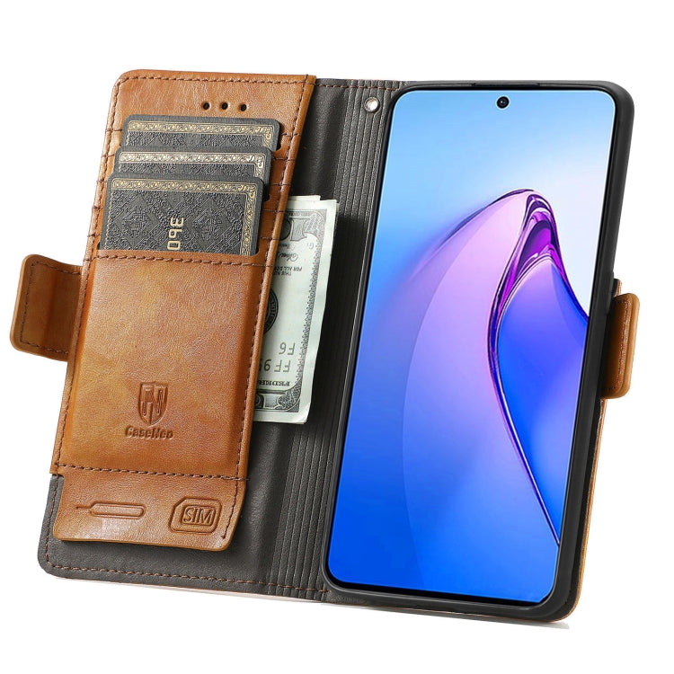 For OPPO Reno8 Pro CaseNeo Splicing Dual Magnetic Buckle Leather Phone Case
