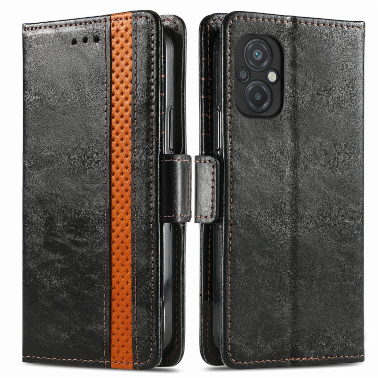 For Xiaomi Poco M5 CaseNeo Splicing Dual Magnetic Buckle Leather Phone Case