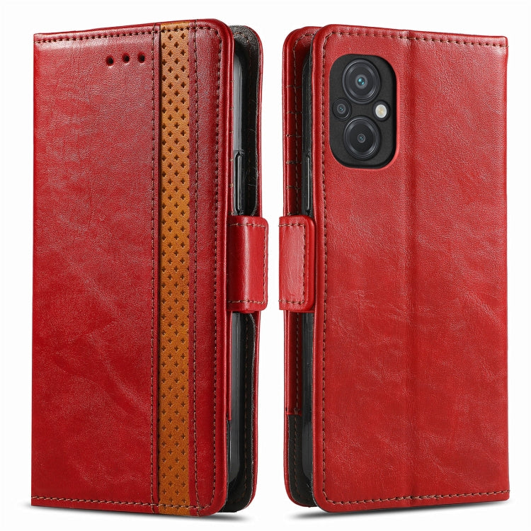 For Xiaomi Poco M5 CaseNeo Splicing Dual Magnetic Buckle Leather Phone Case