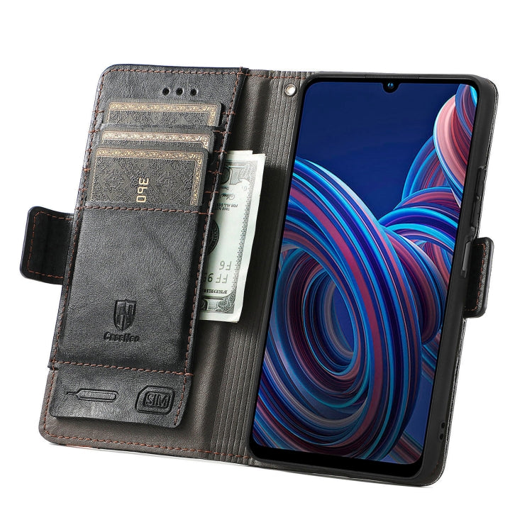 For ZTE Blade A72 4G CaseNeo Splicing Dual Magnetic Buckle Leather Phone Case