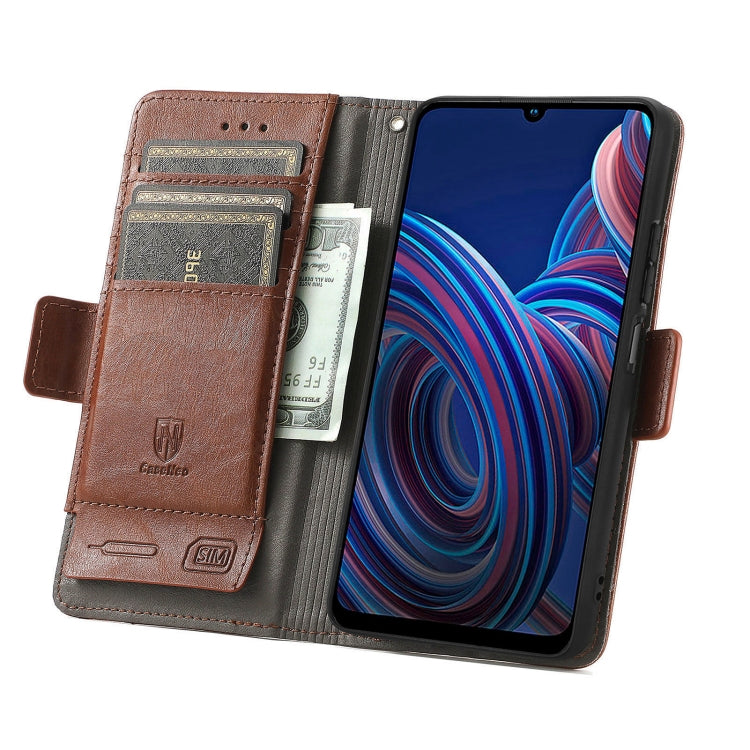 For ZTE Blade A72 4G CaseNeo Splicing Dual Magnetic Buckle Leather Phone Case