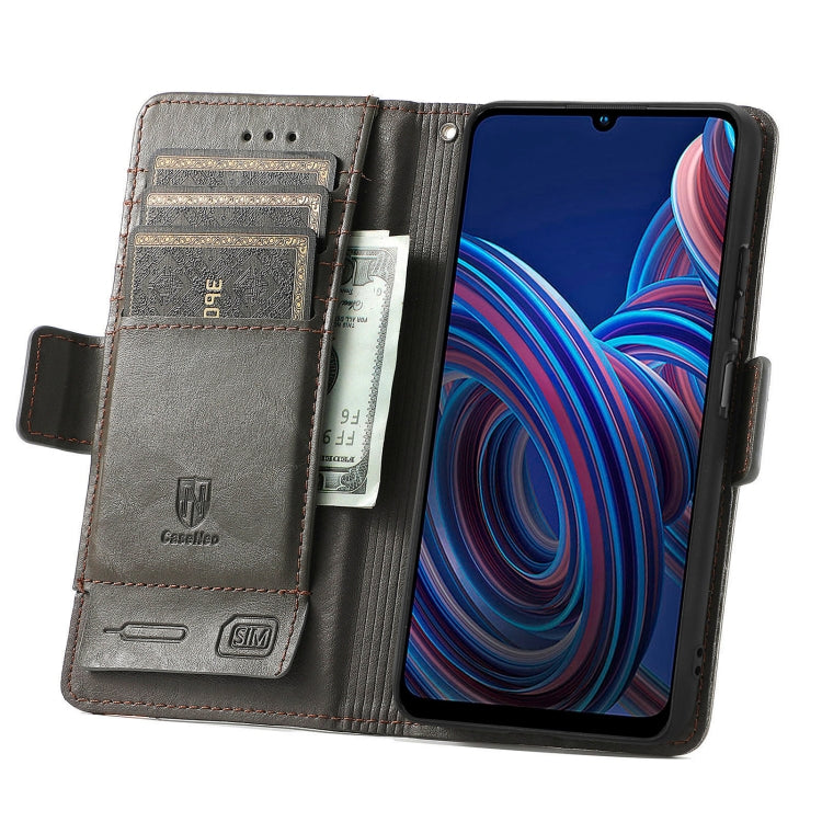 For ZTE Blade A72 4G CaseNeo Splicing Dual Magnetic Buckle Leather Phone Case