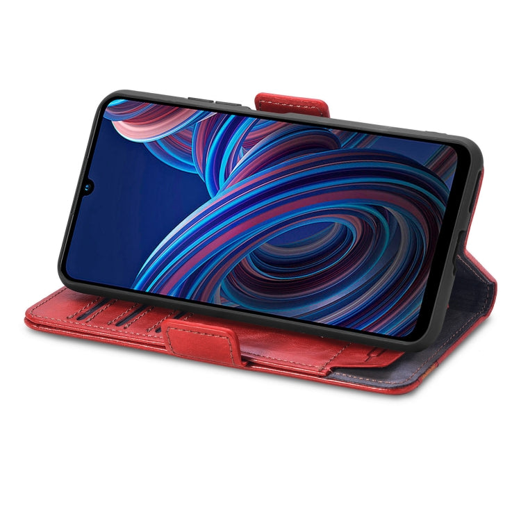 For ZTE Blade A72 4G CaseNeo Splicing Dual Magnetic Buckle Leather Phone Case