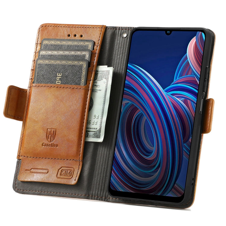 For ZTE Blade A72 4G CaseNeo Splicing Dual Magnetic Buckle Leather Phone Case