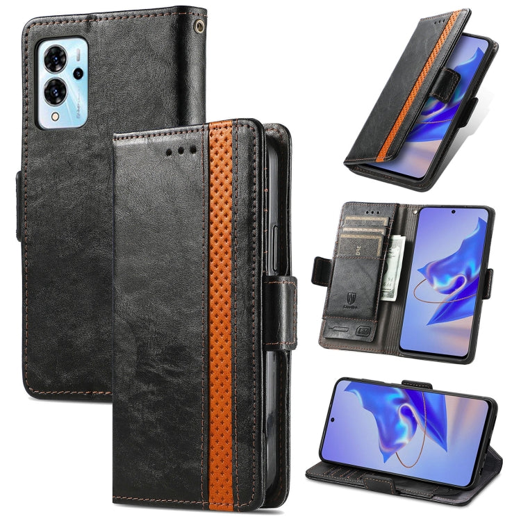 For ZTE Blade V40 Pro CaseNeo Splicing Dual Magnetic Buckle Leather Phone Case