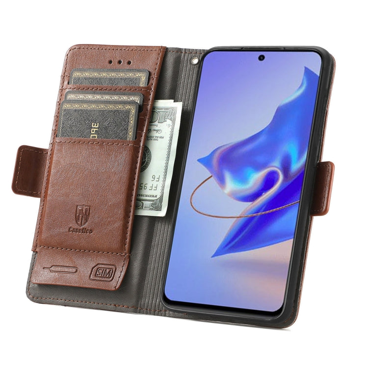 For ZTE Blade V40 Pro CaseNeo Splicing Dual Magnetic Buckle Leather Phone Case