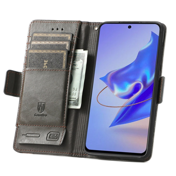 For ZTE Blade V40 Pro CaseNeo Splicing Dual Magnetic Buckle Leather Phone Case