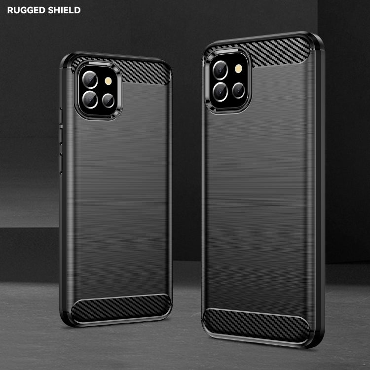 For Samsung Galaxy M04 Brushed Texture Carbon Fiber TPU Phone Case