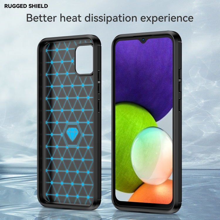 For Samsung Galaxy M04 Brushed Texture Carbon Fiber TPU Phone Case