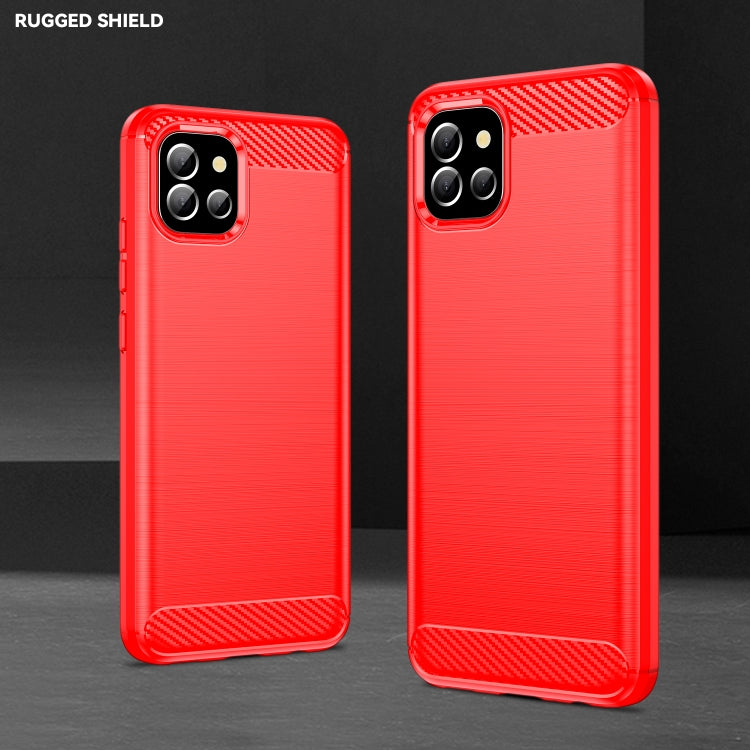 For Samsung Galaxy M04 Brushed Texture Carbon Fiber TPU Phone Case