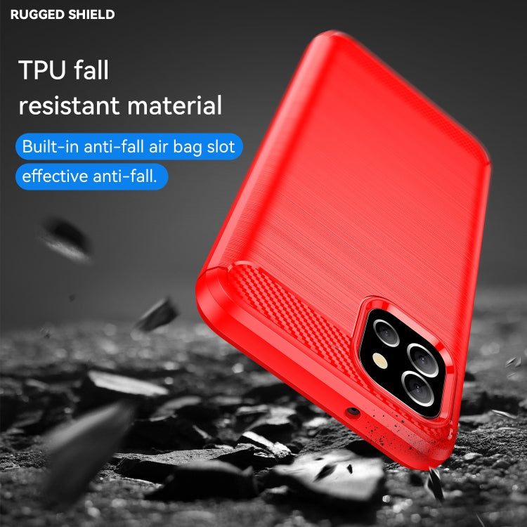 For Samsung Galaxy M04 Brushed Texture Carbon Fiber TPU Phone Case