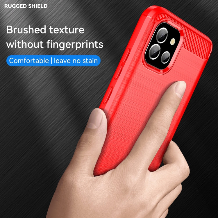 For Samsung Galaxy M04 Brushed Texture Carbon Fiber TPU Phone Case