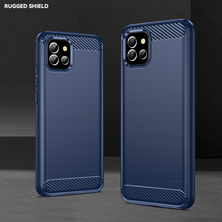 For Samsung Galaxy M04 Brushed Texture Carbon Fiber TPU Phone Case