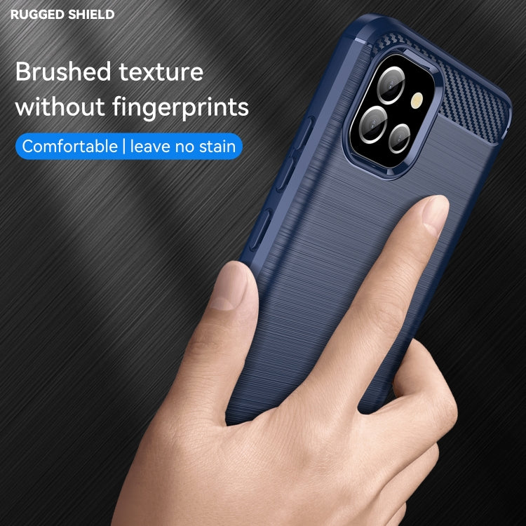 For Samsung Galaxy M04 Brushed Texture Carbon Fiber TPU Phone Case