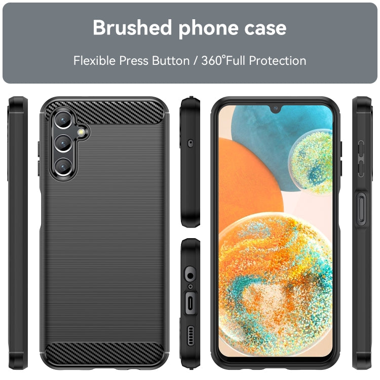 For Samsung Galaxy A14 4G Brushed Texture Carbon Fiber TPU Phone Case