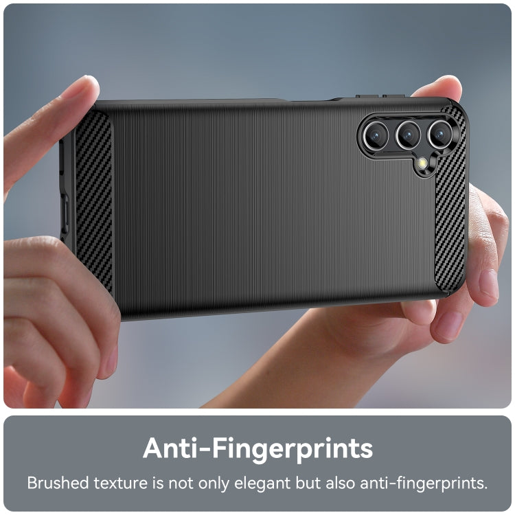 For Samsung Galaxy A14 4G Brushed Texture Carbon Fiber TPU Phone Case