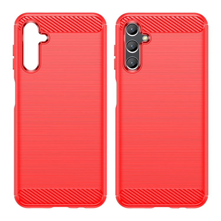 For Samsung Galaxy A14 4G Brushed Texture Carbon Fiber TPU Phone Case