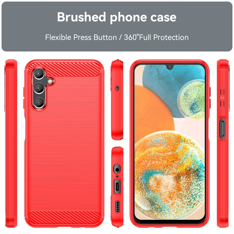 For Samsung Galaxy A14 4G Brushed Texture Carbon Fiber TPU Phone Case