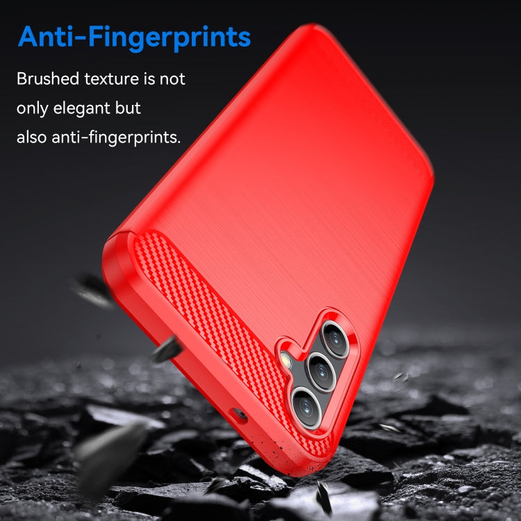 For Samsung Galaxy A14 4G Brushed Texture Carbon Fiber TPU Phone Case