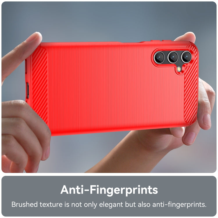 For Samsung Galaxy A14 4G Brushed Texture Carbon Fiber TPU Phone Case