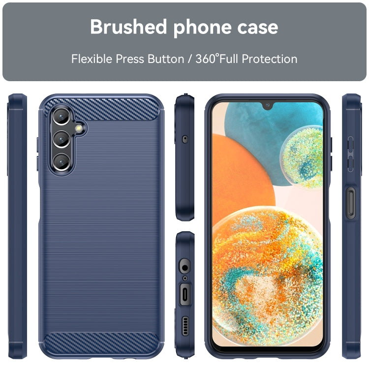 For Samsung Galaxy A14 4G Brushed Texture Carbon Fiber TPU Phone Case