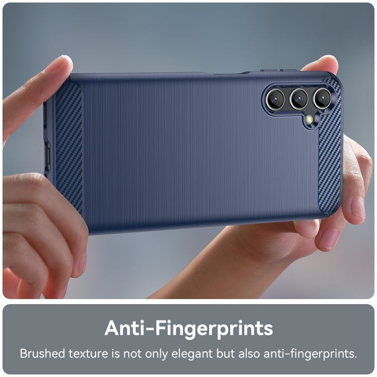 For Samsung Galaxy A14 4G Brushed Texture Carbon Fiber TPU Phone Case
