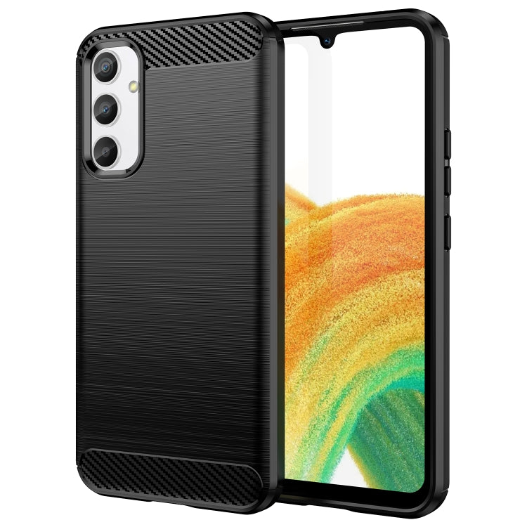 For Samsung Galaxy A34 5G Brushed Texture Carbon Fiber TPU Phone Case