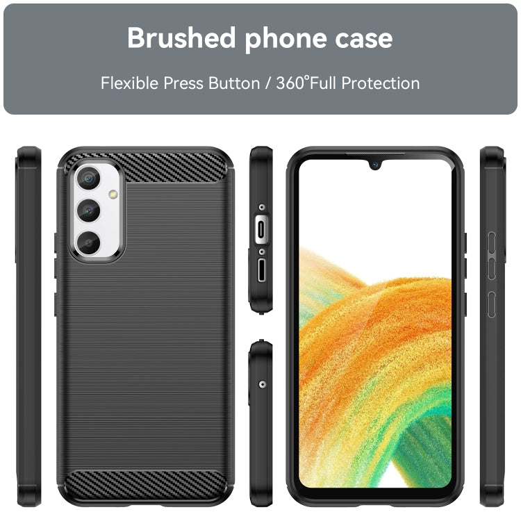 For Samsung Galaxy A34 5G Brushed Texture Carbon Fiber TPU Phone Case