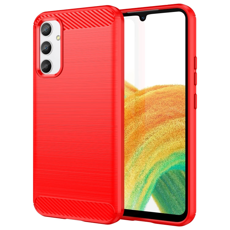 For Samsung Galaxy A34 5G Brushed Texture Carbon Fiber TPU Phone Case