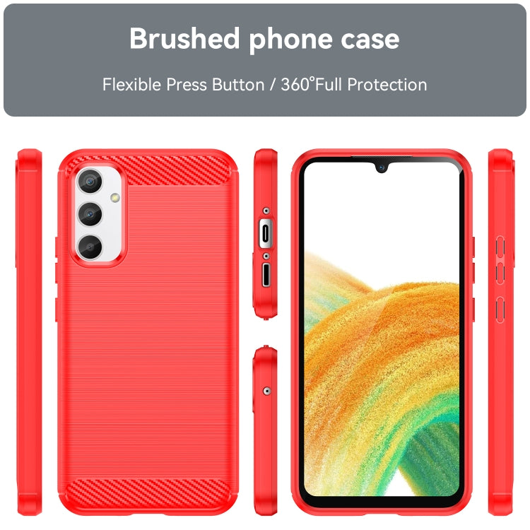 For Samsung Galaxy A34 5G Brushed Texture Carbon Fiber TPU Phone Case