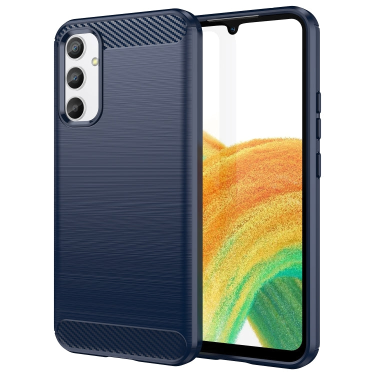 For Samsung Galaxy A34 5G Brushed Texture Carbon Fiber TPU Phone Case