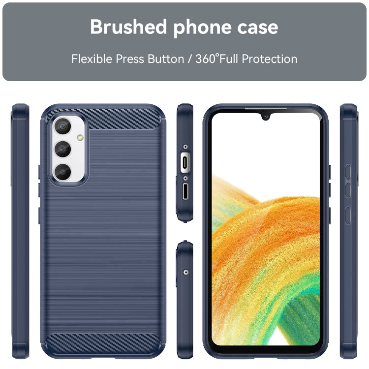 For Samsung Galaxy A34 5G Brushed Texture Carbon Fiber TPU Phone Case