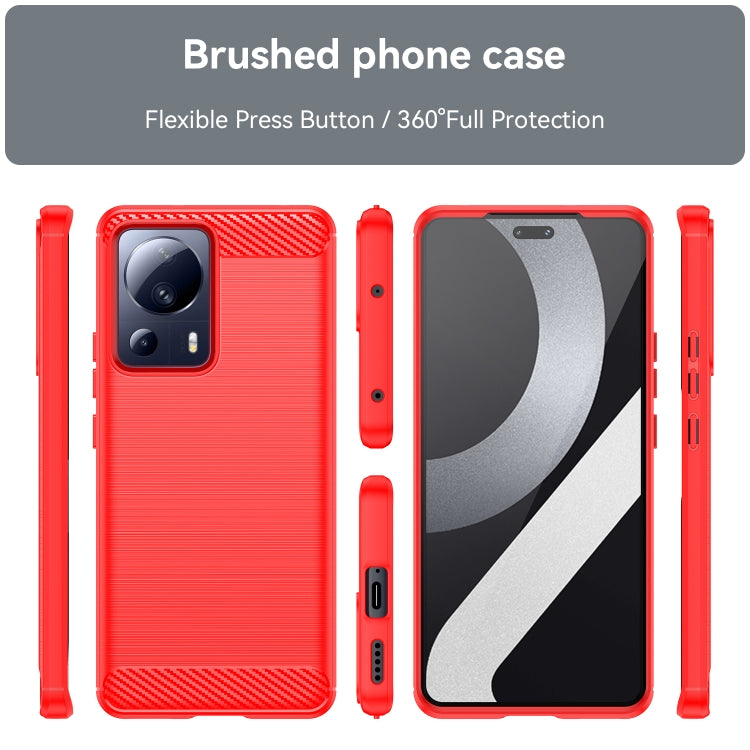 For Xiaomi 13 Lite Brushed Texture Carbon Fiber TPU Phone Case