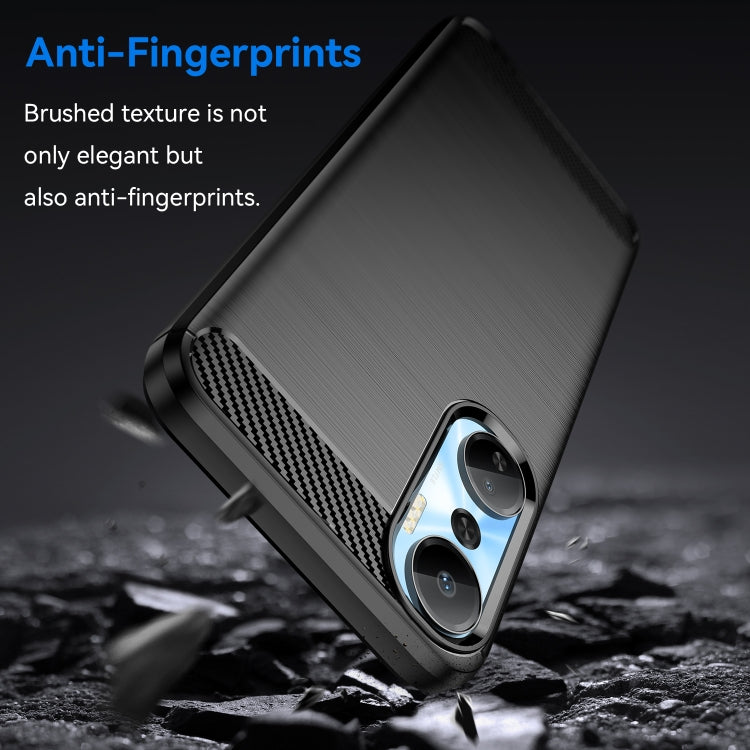 For Infinix Hot 20 Brushed Texture Carbon Fiber TPU Phone Case