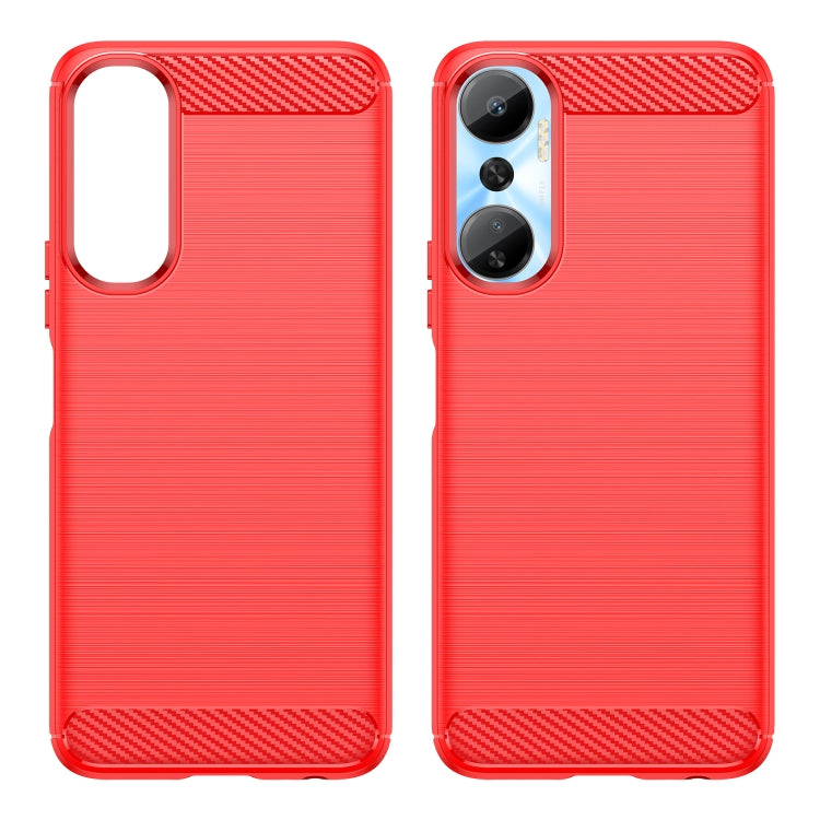 For Infinix Hot 20 Brushed Texture Carbon Fiber TPU Phone Case