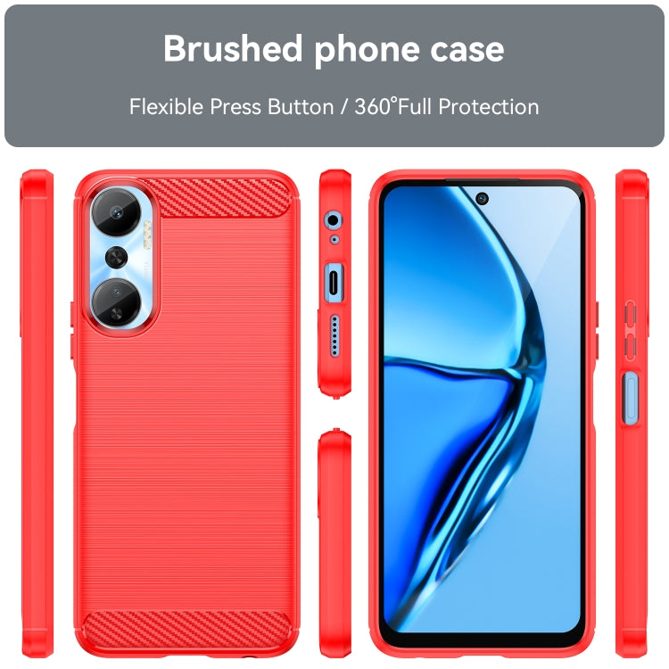 For Infinix Hot 20 Brushed Texture Carbon Fiber TPU Phone Case
