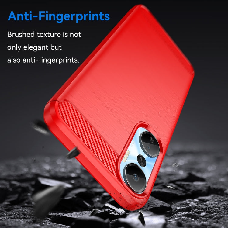 For Infinix Hot 20 Brushed Texture Carbon Fiber TPU Phone Case