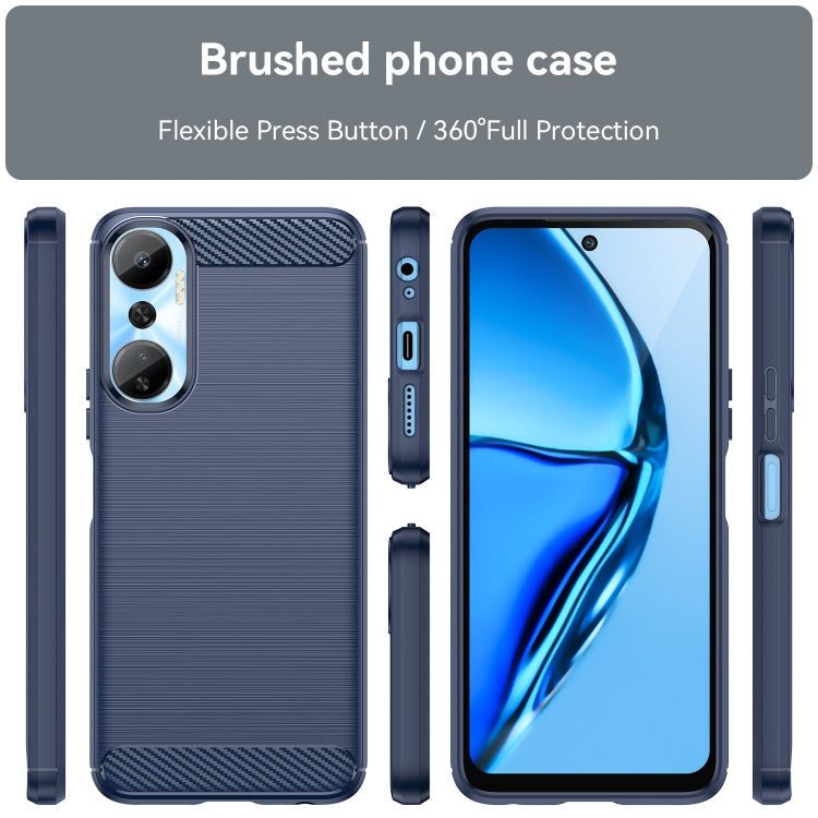 For Infinix Hot 20 Brushed Texture Carbon Fiber TPU Phone Case