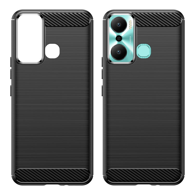 For Infinix Hot 20 Play Brushed Texture Carbon Fiber TPU Phone Case