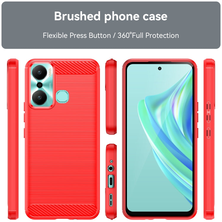 For Infinix Hot 20 Play Brushed Texture Carbon Fiber TPU Phone Case