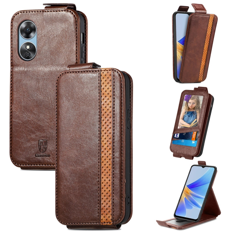 For OPPO A17 Splicing Wallet Card Holder Vertical Flip Leather Phone Case