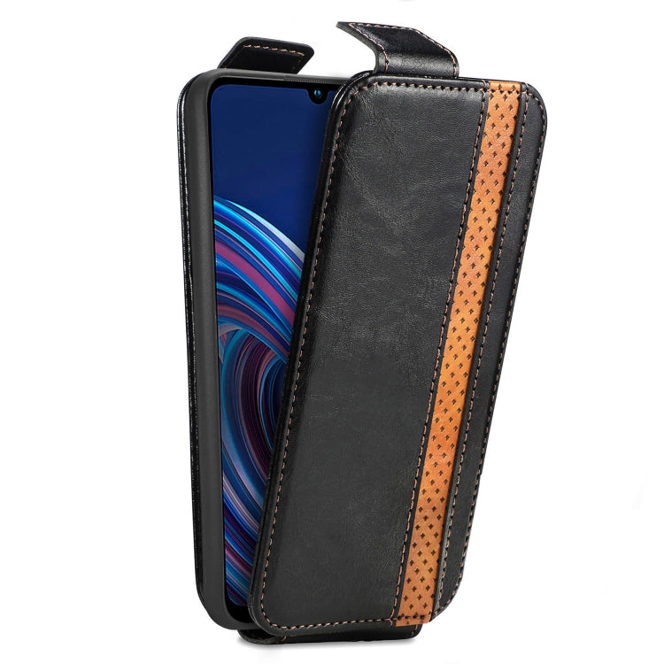 For  ZTE Blade A72 Splicing Wallet Card Holder Vertical Flip Leather Phone Case
